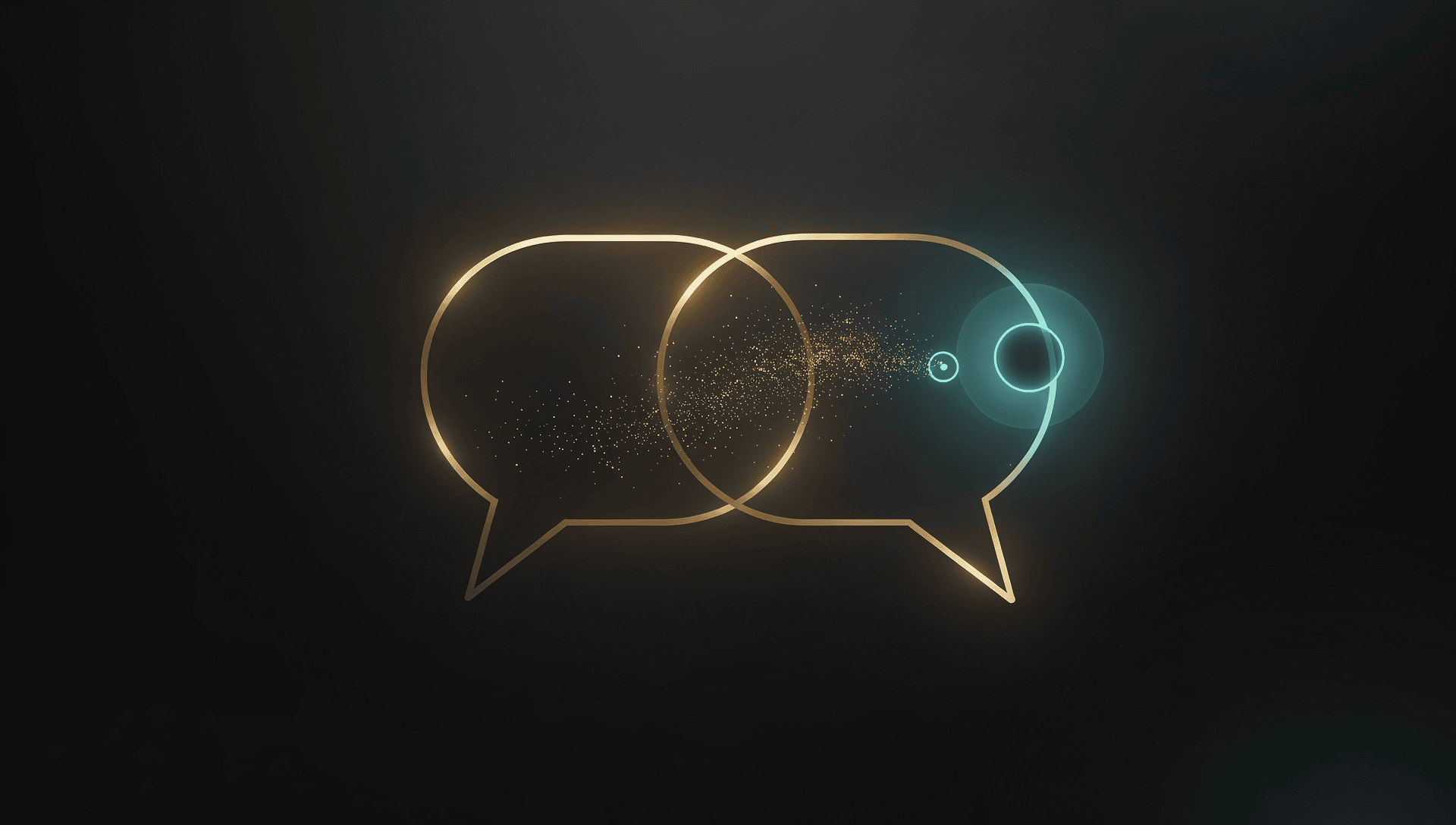 Abstract visual representing a site chat assistant answering visitors around the clock.