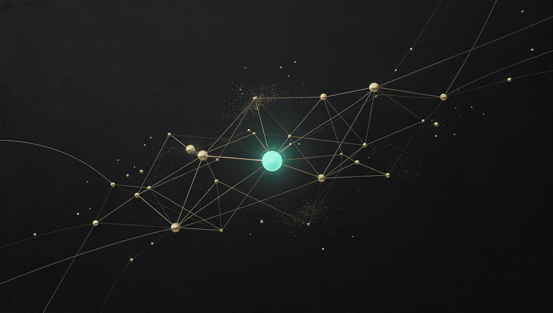 Abstract visual representing a team of always-on AI agents handing off work.