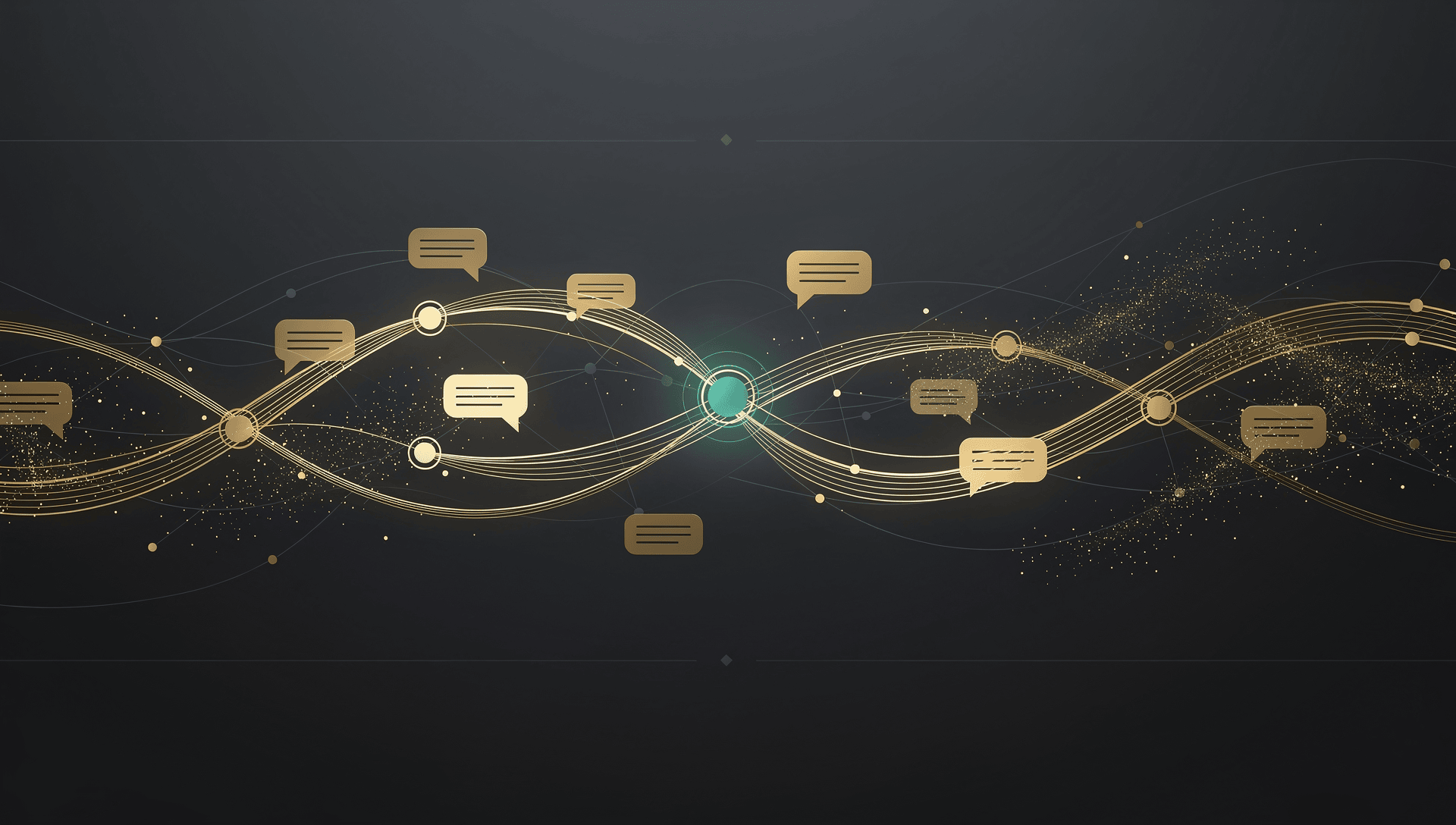Abstract visual representing messaging compliance infrastructure across carrier accounts.